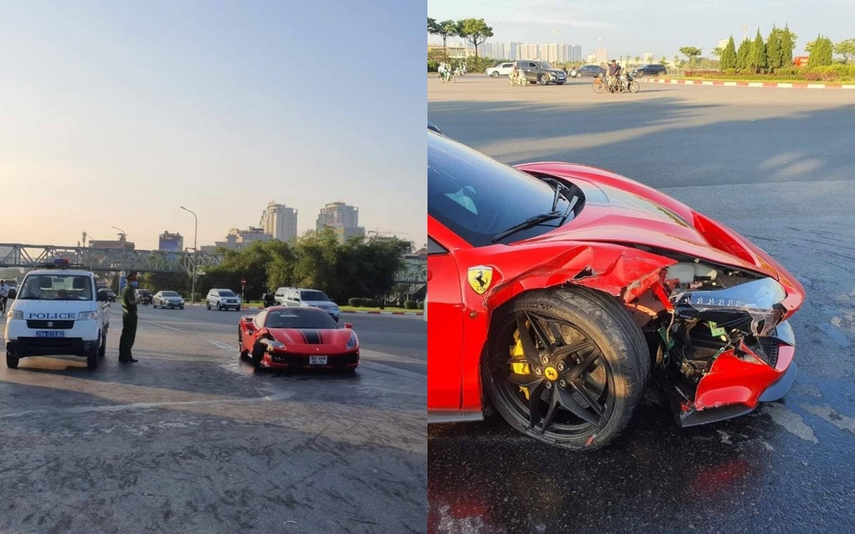 Xế hộp Ferrari va chạm với xe máy khiến 1 người tử vong cạnh sân ...