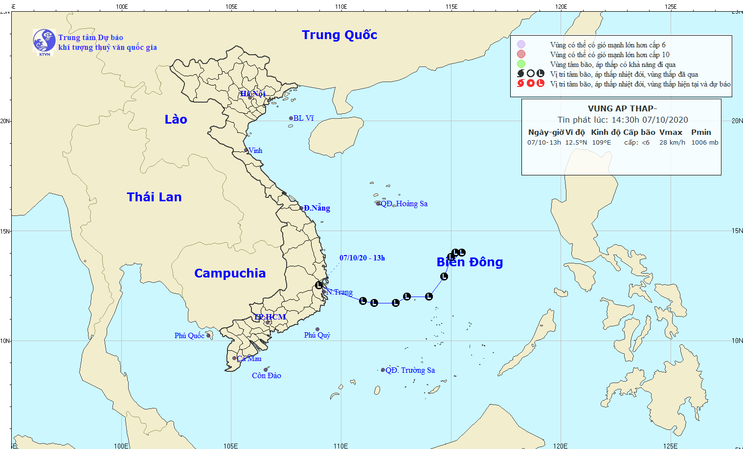 vung ap thap di vao dat lien cac tinh nam trung bo, mua lon keo dai o trung bo hinh anh 1