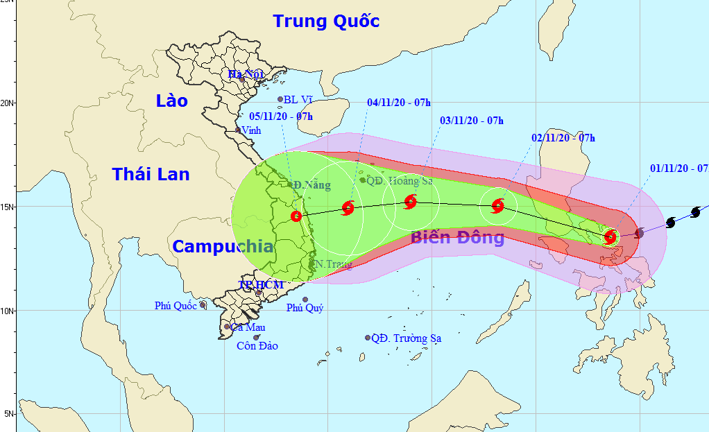 bao goni giam xuong duoi cap sieu bao khi tien vao bien Dong hinh anh 1