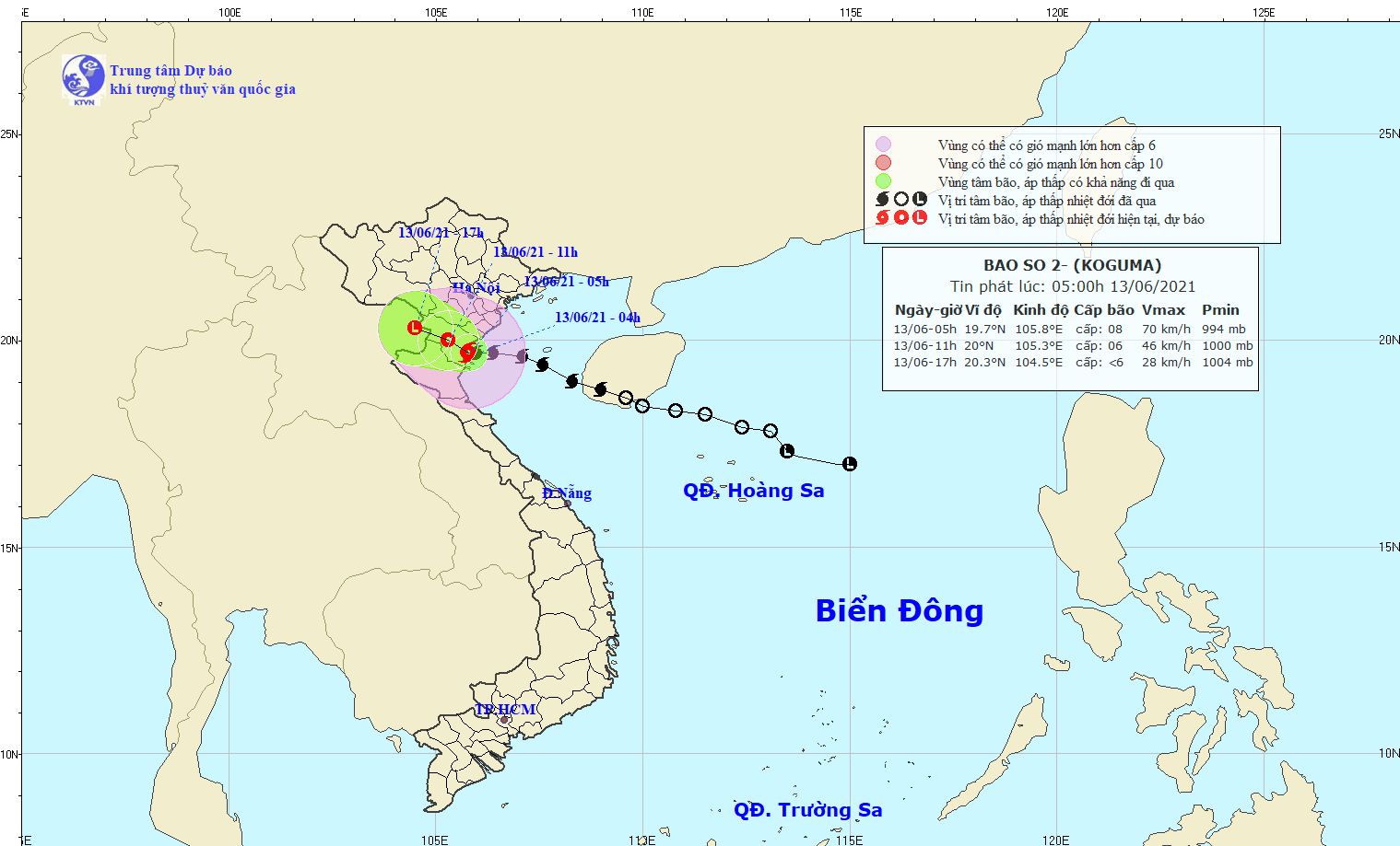 Storm Koguma has hit north and north-central coasts since early June 13. (Photo: NCHMF)