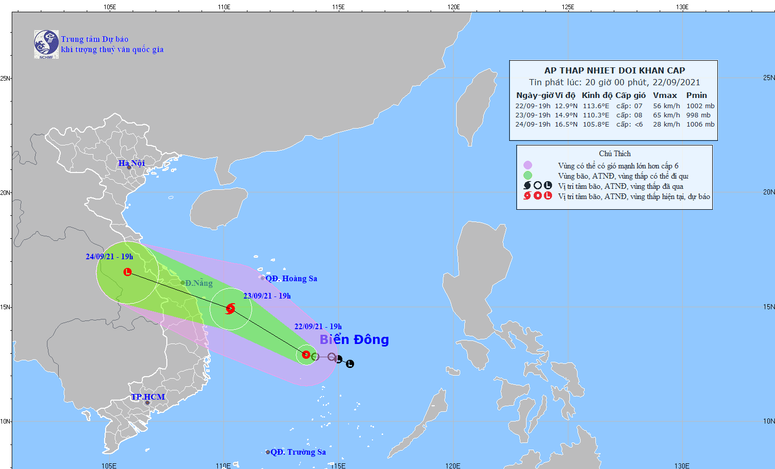 Ap thap nhiet doi co kha nang manh len thanh bao, huong vao trung trung bo hinh anh 1