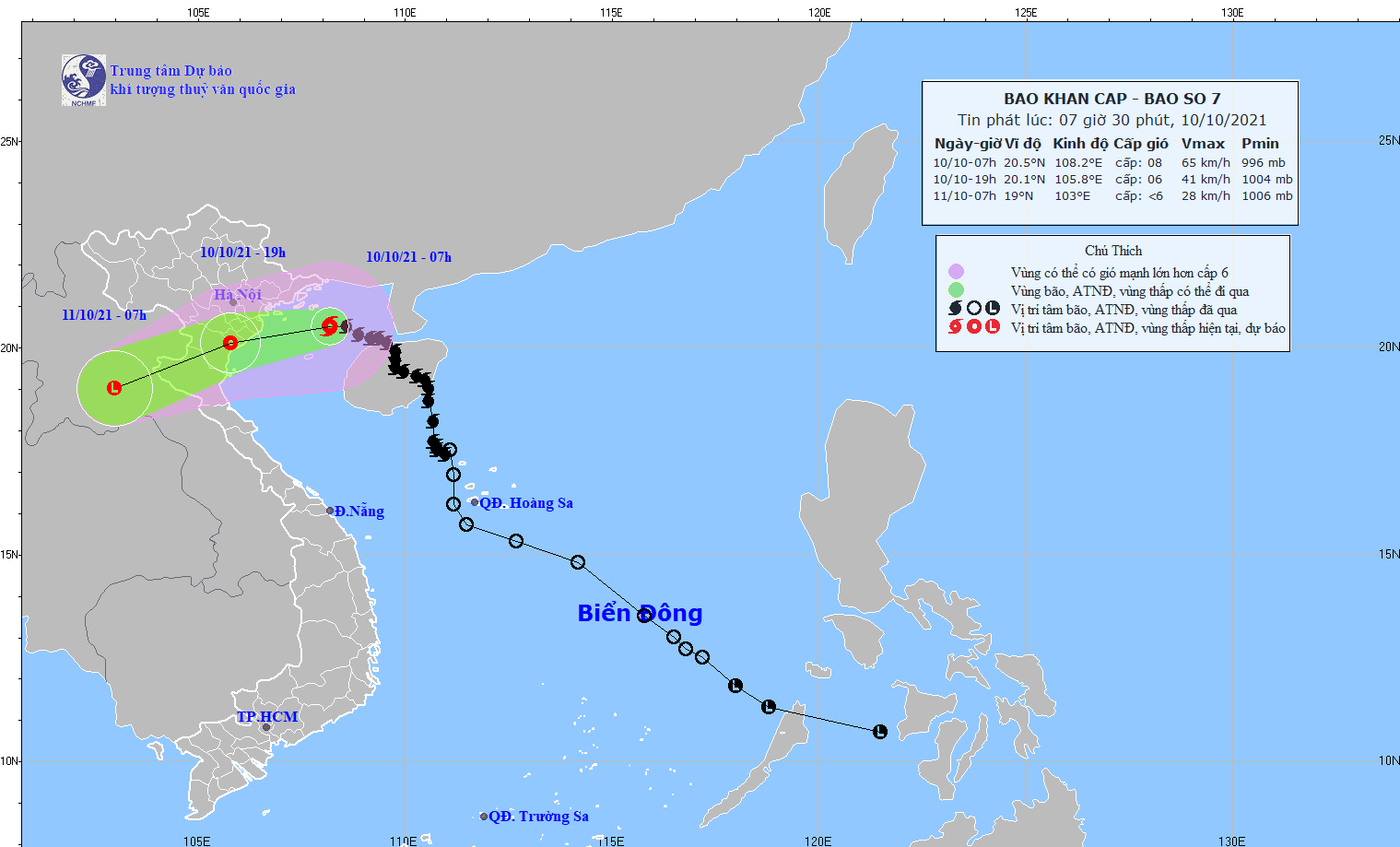 bao so 7 cach hai phong 170km, du bao bao kompasu sap vao bien Dong hinh anh 1