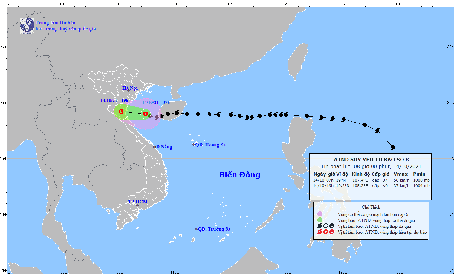 Ap thap nhiet doi suy yeu truoc khi do bo vao khu vu c thanh ho a, nghe an hinh anh 1