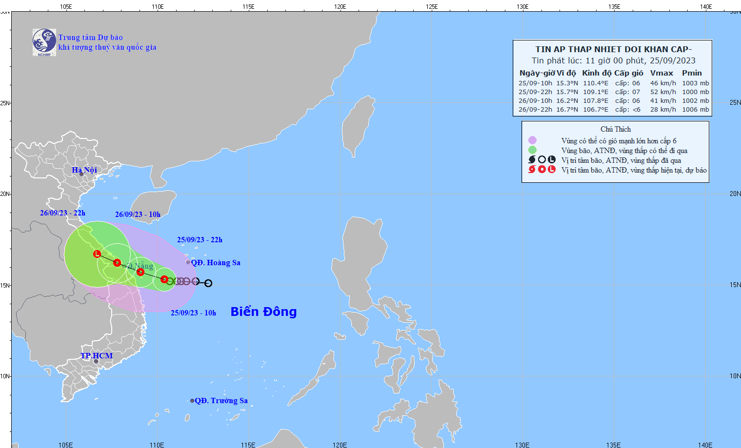 Ap thap nhiet doi di chuyen toc do 10-15km h, cach Da nang khoang 250km hinh anh 1