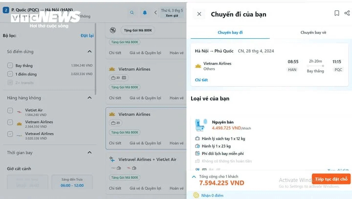 Giá vé máy bay 30/4 lại "nóng"