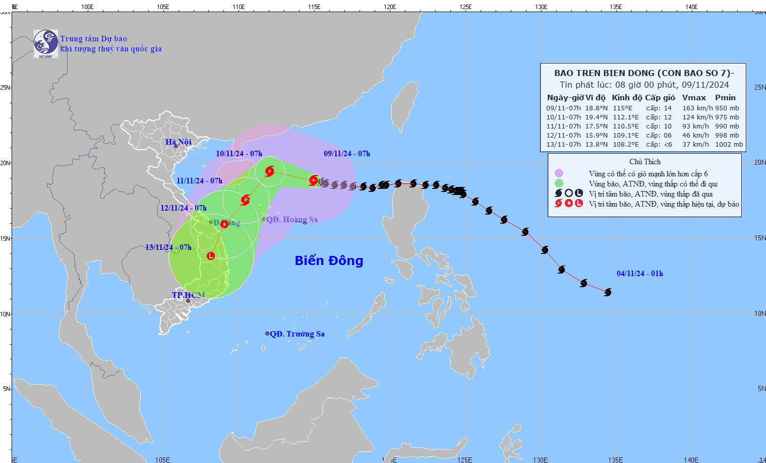 bao so 7 manh cap 14 giat cap 17 dang tien ve quan dao hoang sa hinh anh 1