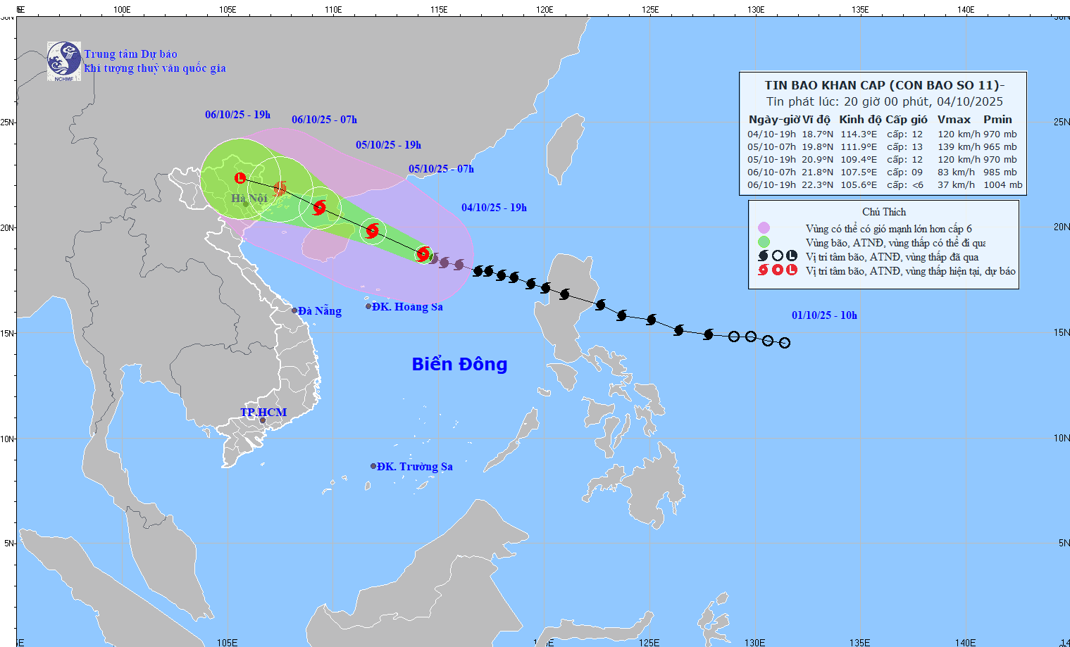 bao so 11 giat cap 15, canh bao vung nguy hiem tren bien va dat lien hinh anh 2