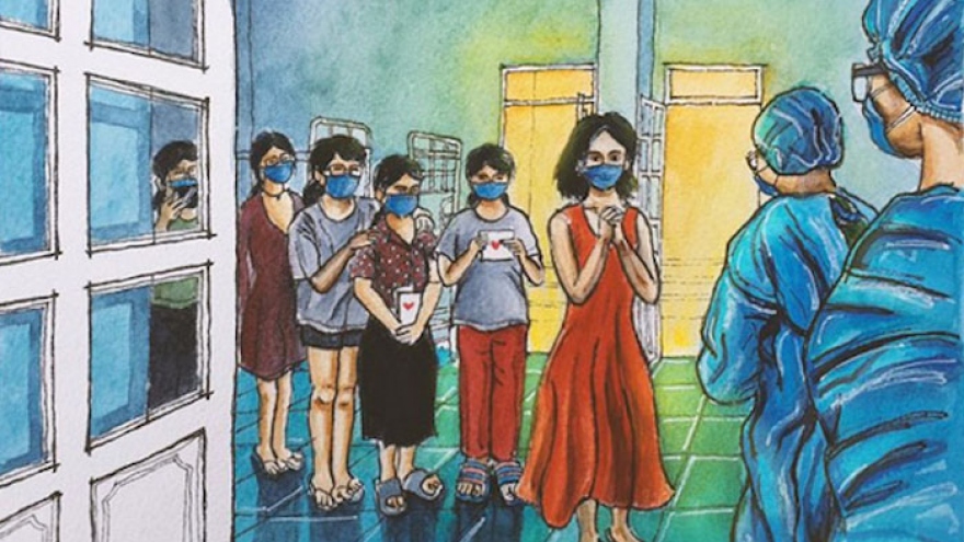 Paintings about life in quarantine area inspire Vietnamese people