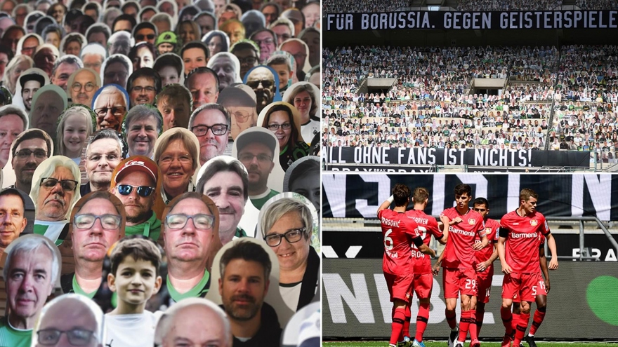 Đội bóng Bundesliga phủ kín khán đài bằng 13.000 bìa ảnh CĐV