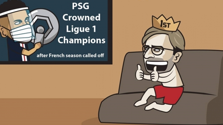 Biếm họa 24h: Liverpool mừng thầm khi PSG vô địch Ligue 1