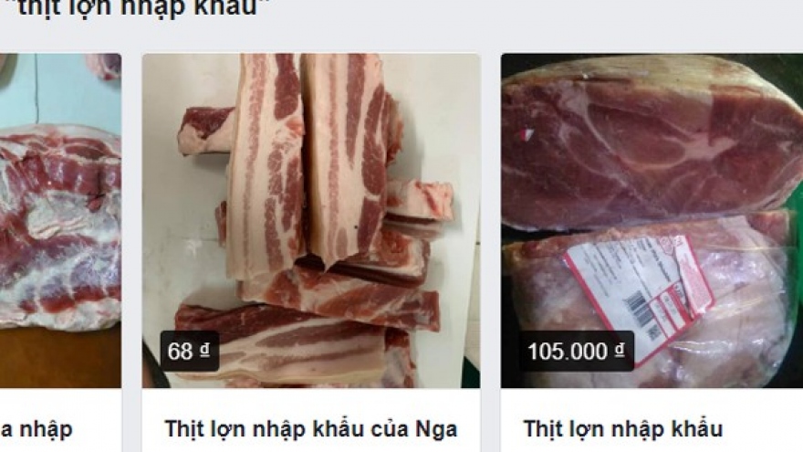 Thịt lợn nhập khẩu rao bán tràn lan trên chợ mạng, giá "loạn"