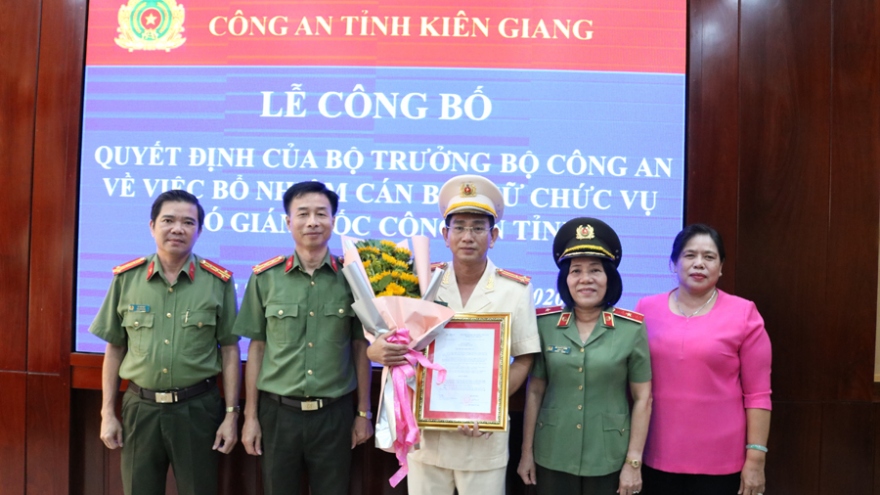 Bổ nhiệm Trưởng phòng Tổ chức cán bộ làm PGĐ Công an tỉnh Kiên Giang