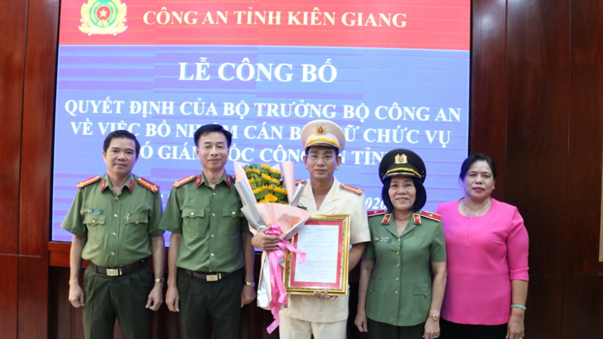 	Bổ nhiệm Trưởng phòng Tổ chức cán bộ làm PGĐ Công an tỉnh Kiên Giang