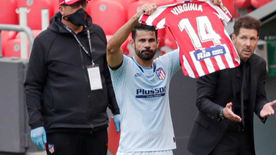 Diego Costa “giải cứu” Atletico, dành tặng bàn thắng cho đồng nghiệp u não