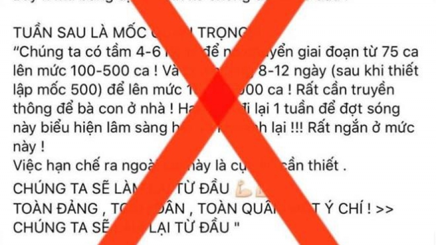 Thông điệp Phó Thủ tướng Vũ Đức Đam về làn sóng Covid-19 mới là bịa đặt