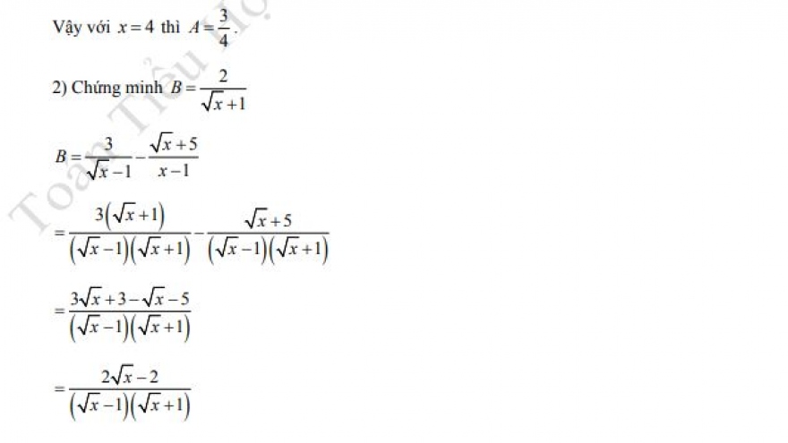 Hướng dẫn giải chi tiết đề Toán vào lớp 10 tại Hà Nội