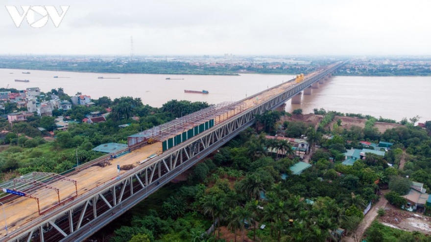 Toàn cảnh đại công trường sửa chữa cầu Thăng Long, Hà Nội