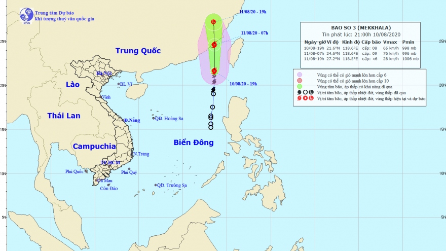Bão số 3 giật cấp 10, có khả năng mạnh thêm