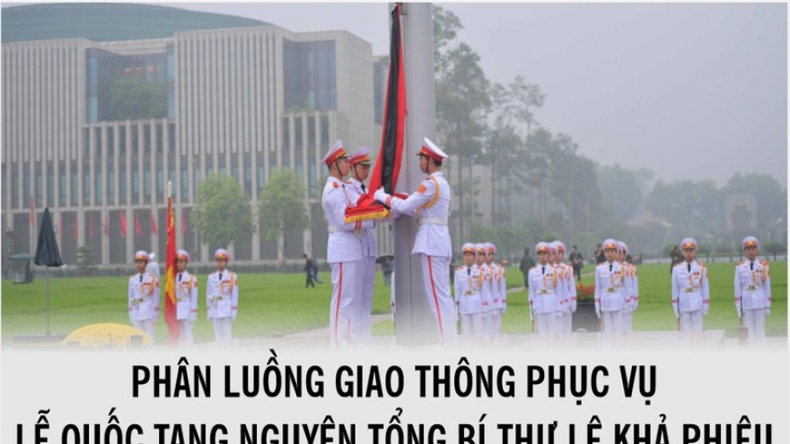 Phân luồng giao thông phục vụ Quốc tang nguyên Tổng Bí thư Lê khả Phiêu