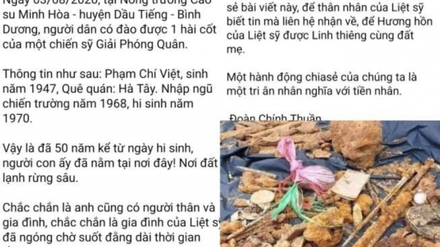 Điều tra xử lý hành vi bịa chuyện tìm thân nhân liệt sĩ ở Bình Dương