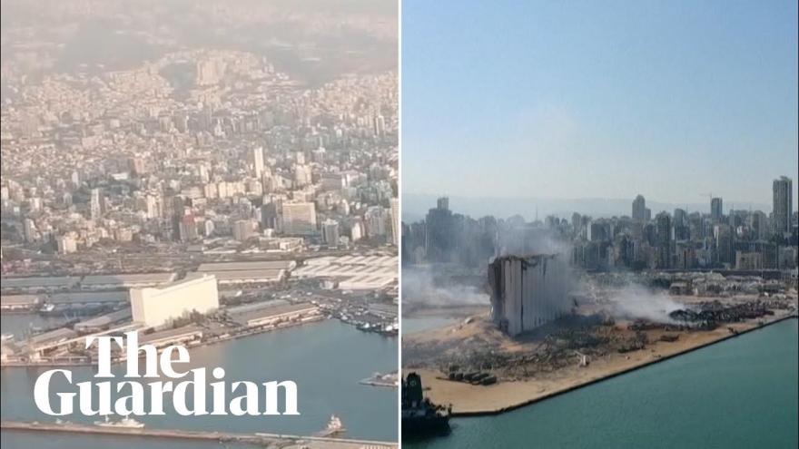 Video: Hình ảnh trước và sau vụ nổ kinh hoàng ở Beirut (Lebanon)