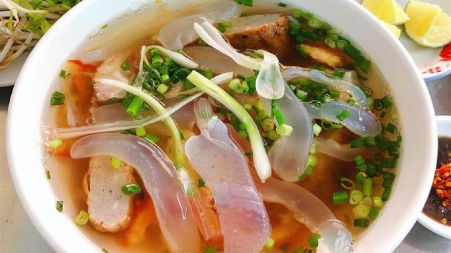 Taste of the sea in a bowl of noodle soup