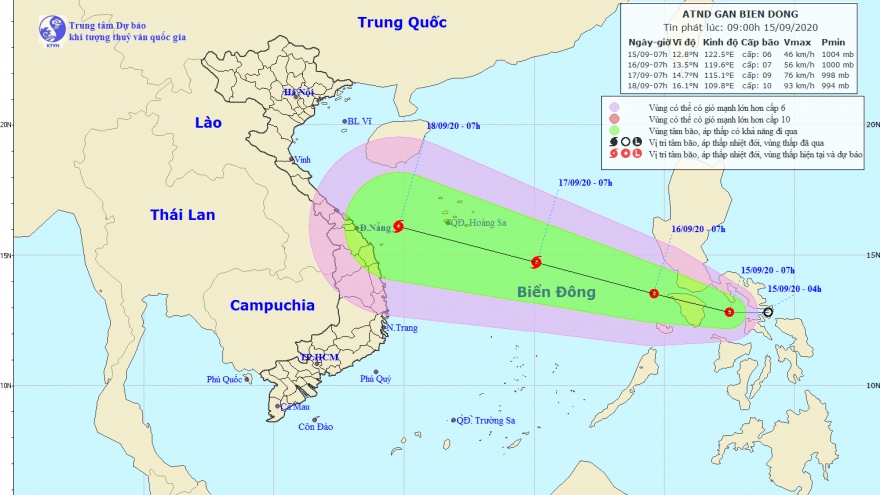 Áp thấp nhiệt đới đang đi vào biển Đông, có khả năng mạnh lên thành bão