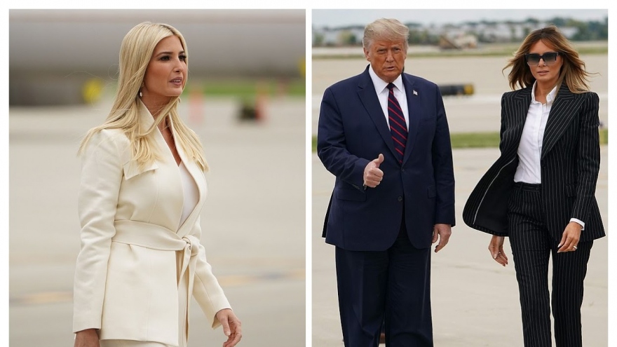 Ái nữ Ivanka và Đệ nhất phu nhân diện đồ nghìn USD dự tranh luận của ông Trump