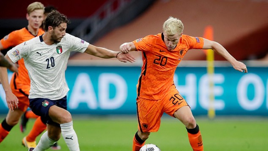 UEFA Nations League: Tân binh MU bất lực nhìn Hà Lan thất thủ 0-1 trước Italia trên sân nhà