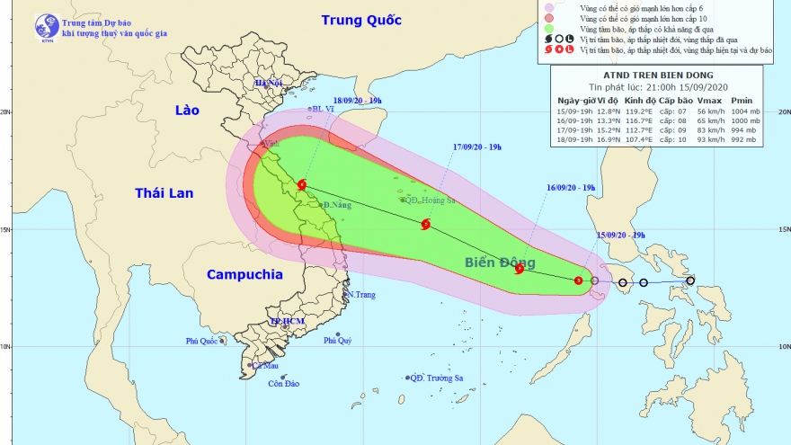 Áp thấp nhiệt đới giật cấp 9 có khả năng mạnh lên thành bão trên biển Đông