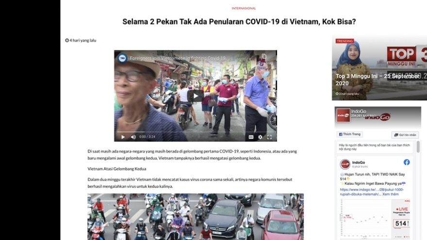 Báo chí Indonesia ca ngợi Việt Nam xử lý làn sóng Covid-19 thứ 2 và phục hồi kinh tế