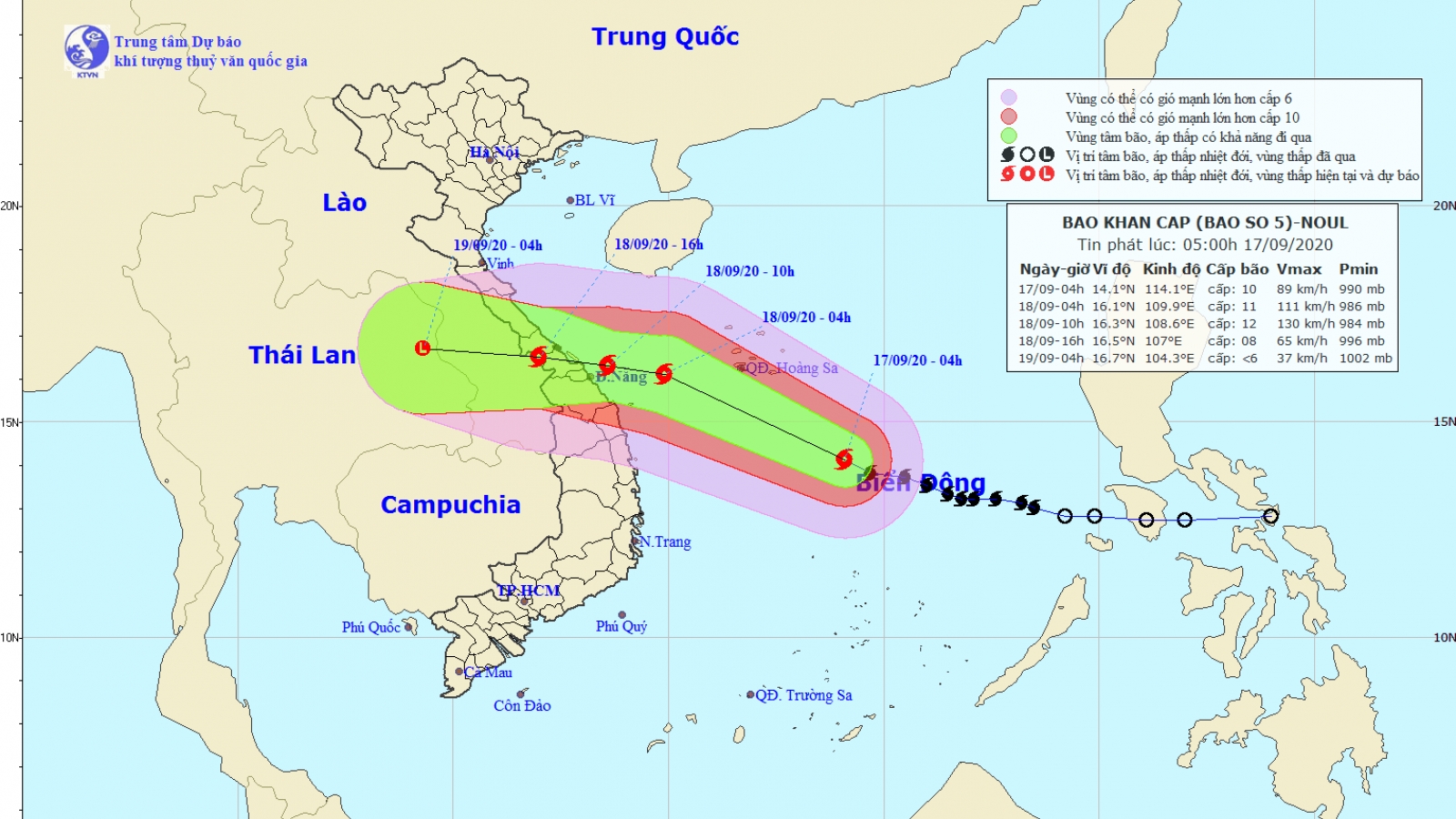 Bão số 5 đang đi nhanh vào đất liền, gió giật cấp 12