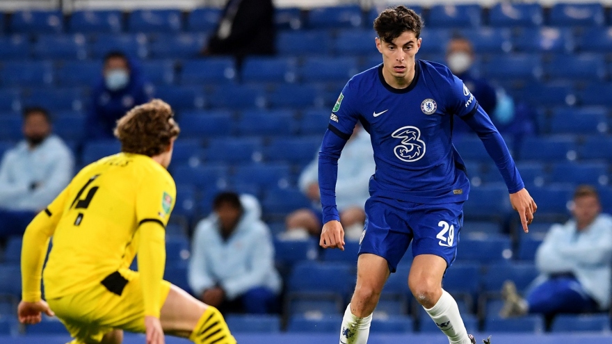 Tân binh Havertz lập hat-trick, Chelsea đại thắng ở vòng 3 Cúp Liên Đoàn Anh