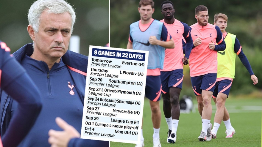 Mourinho bức xúc vì lịch thi đấu "hành xác" của Tottenham