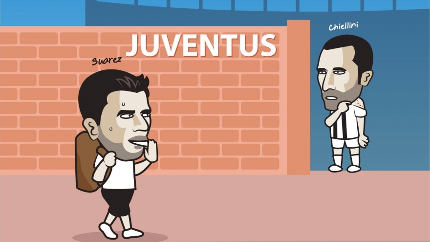 Biếm họa 24h: Chiellini chờ “tính sổ nợ” với Luis Suarez tại Juventus