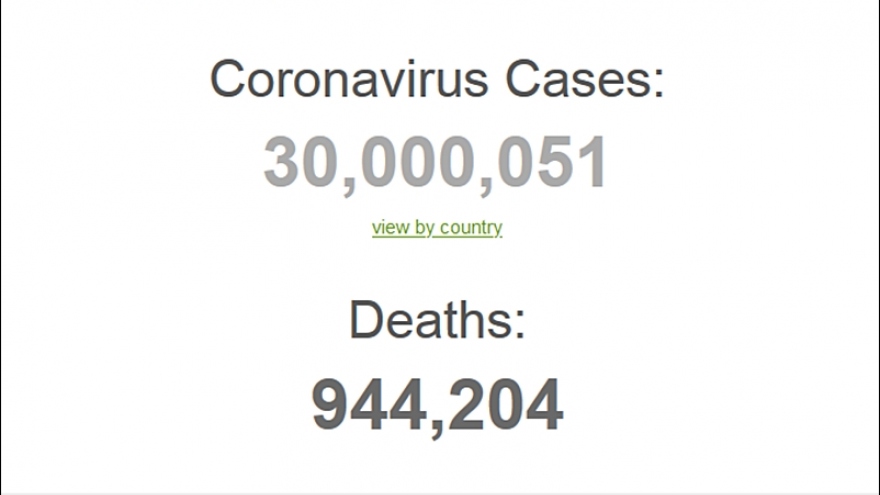 Cập nhật Covid-19: Thế giới hơn 30 triệu ca mắc, Mỹ-Ấn Độ thêm nhiều ca tử vong