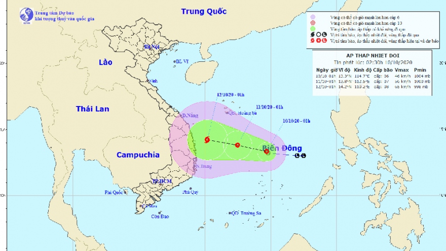 Áp thấp nhiệt đới giật cấp 8 trên biển Đông có khả năng mạnh thêm
