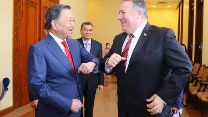 Bộ trưởng Bộ Công an Tô Lâm tiếp Ngoại trưởng Hoa Kỳ Mike Pompeo