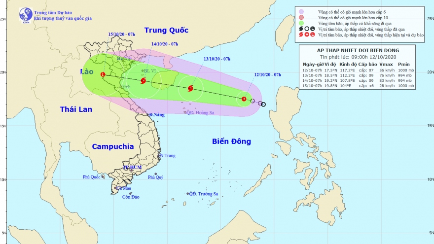 Áp thấp trên biển Đông giật cấp 11, có khả năng mạnh lên thành bão