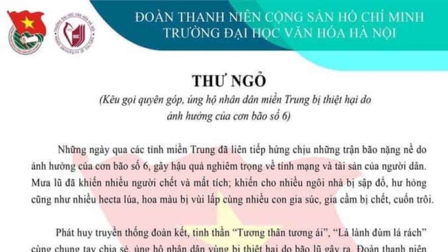 Các trường đại học đồng loạt kêu gọi ủng hộ đồng bào vùng lũ miền Trung