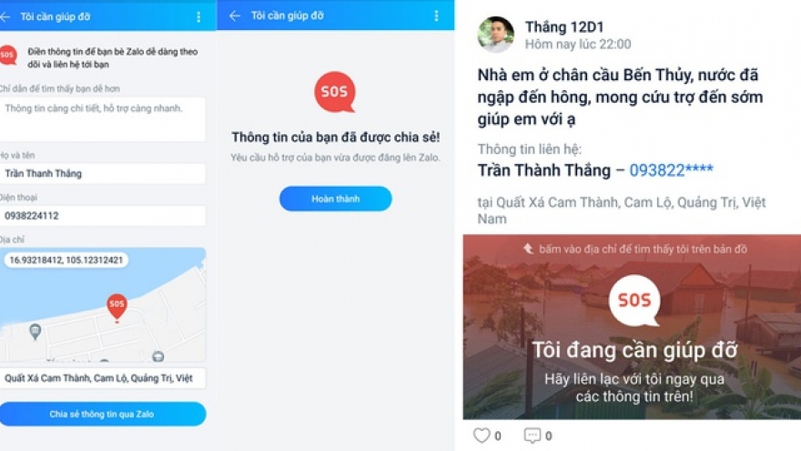 Zalo ra tính năng mới giúp người dân vùng lũ tìm sự giúp đỡ từ cộng đồng