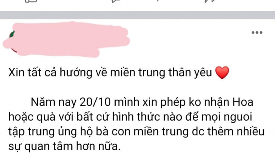 Cư dân mạng đồng loạt kêu gọi ủng hộ đồng bào vùng lũ, chị em không nhận quà 20/10