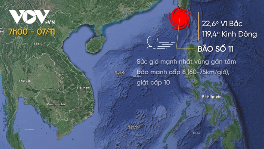 Bão số 11 giảm cấp và suy yếu thành áp thấp trên biển