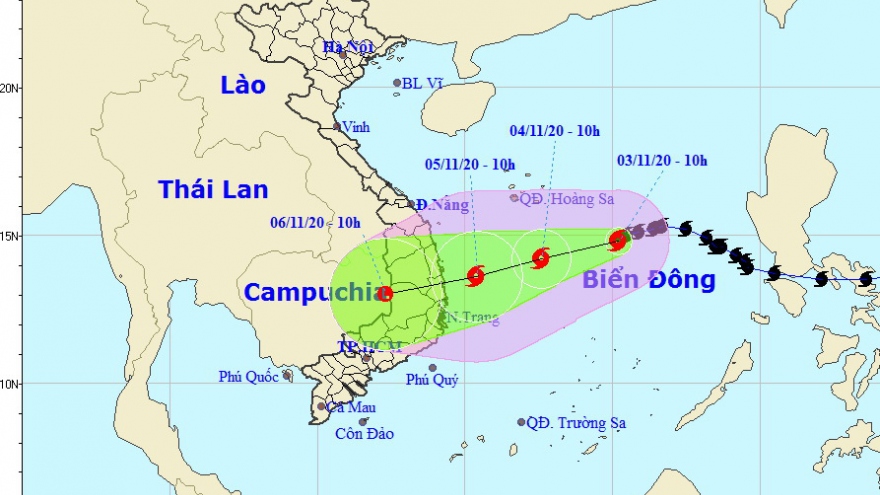 Bão số 10 tăng cấp trở lại, di chuyển theo hướng Tây Tây Nam