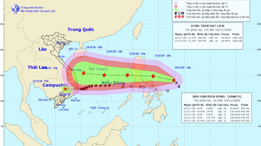 Bão Vamco cách đảo Luzon 700km, giật cấp 12