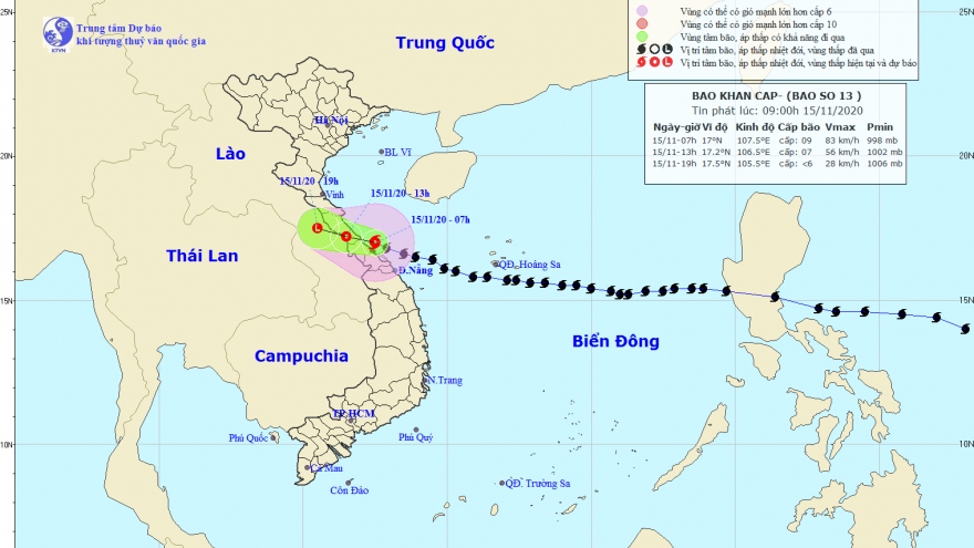 Quảng Ngãi đón bão số 13 với gió giật cấp 9