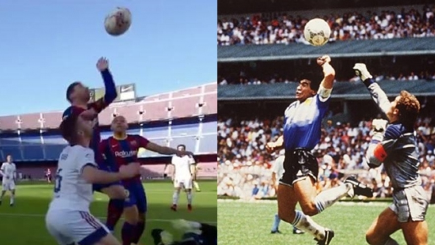 Messi suýt tái hiện "Bàn tay của Chúa" giống như Maradona