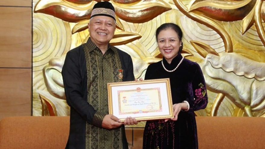 Indonesian Ambassador honoured with peace–friendship insignia