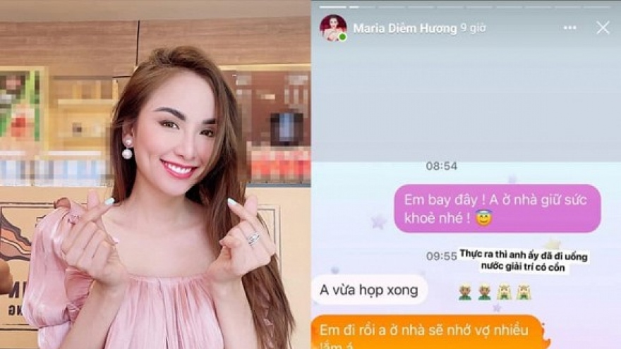 Chuyện showbiz: Diễm Hương nhắn tin xưng "vợ - chồng" cực ngọt với người đàn ông giấu mặt