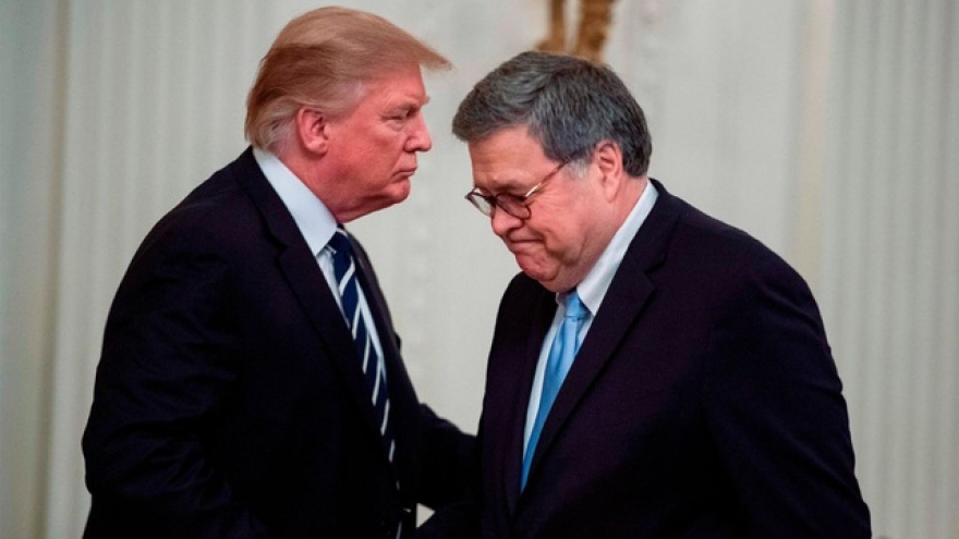 Tổng thống Trump nói Bộ trưởng Tư pháp William Barr sẽ từ chức trước Giáng sinh